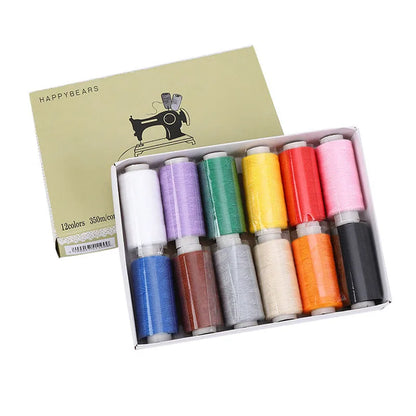 12Pcs/set Sewing Thread Polyester 400Yards Hand Sewing/Machine Sewing Embroidery thread DIY Sewing Craft Handmade Supplies