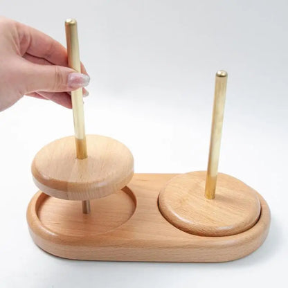 Yarn Holder Wooden Spinning Knitting Tools Beginner Crochet Accessories Stand Sewing Thread Spool Wool Ball Winder Rotation