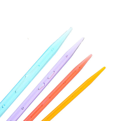 Single Point Straight Knitting Needle, Plastic Knitted Needlework, Acrylic Crystal Needles for Sweater, 14Pcs