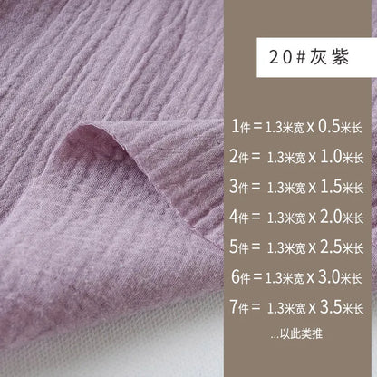 130cm x50cm High Quality Soft Thin Double Crepe Texture Cotton Fabric, Make Shirt, Dress, Underwear, Pajamas Cloth