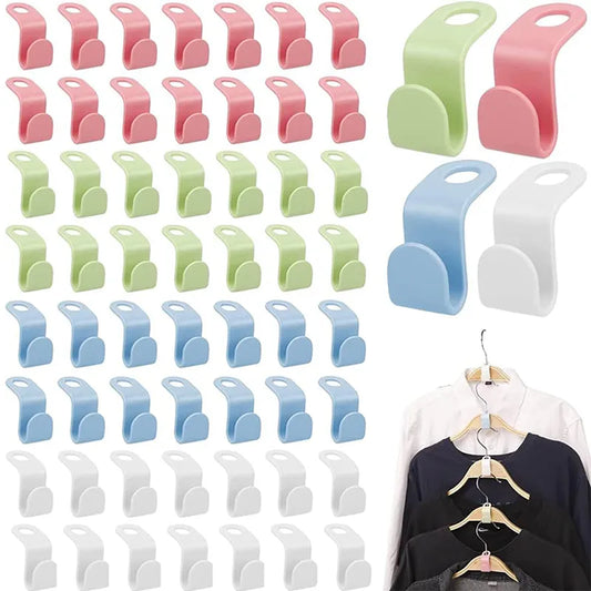 10/5Pcs Clothes Hangers Space Saving Closet Connector Hooks Cascading Plastic Wardrobe Clothes Coat Organizer Rack Holder