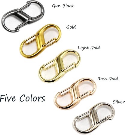 5/10Pcs Adjustable Metal Buckle S Type Chain Double Buckle Chain Link Clip For Lobster Clasp Bag Chain Length Keeper Accessories