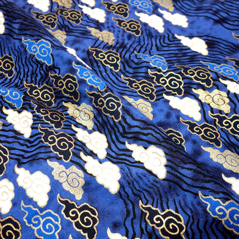 50cm*145cm Navy Cotton Fabric By Half Yard Japanese Sewing Fabric For DIY Kimono Handicraft Materials For Children