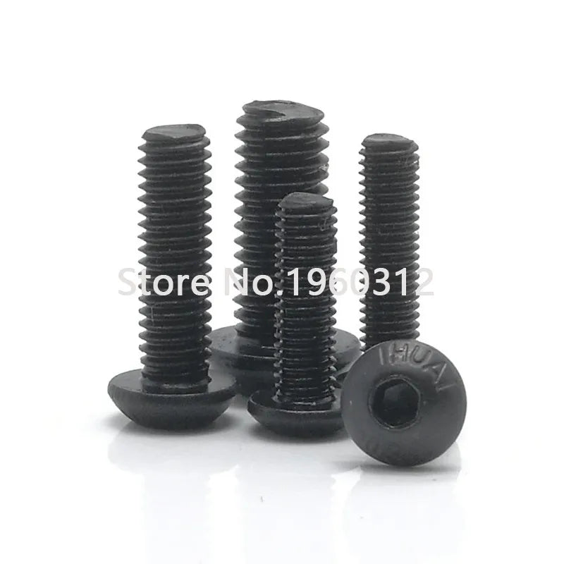 M4 5-50pcs ISO7380 304 A2 Round Stainless Steel or Black 10.9 grade Hex Socket Button Head  Allen Bolt Screw