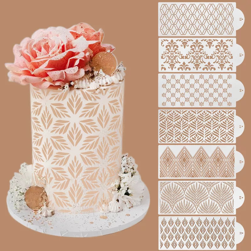 Fondant Cake Mesh Stamps Stencils Embossing for Decorating Tool Plastic Spray Mold Wedding Cookies Chocolate Drawing Painting