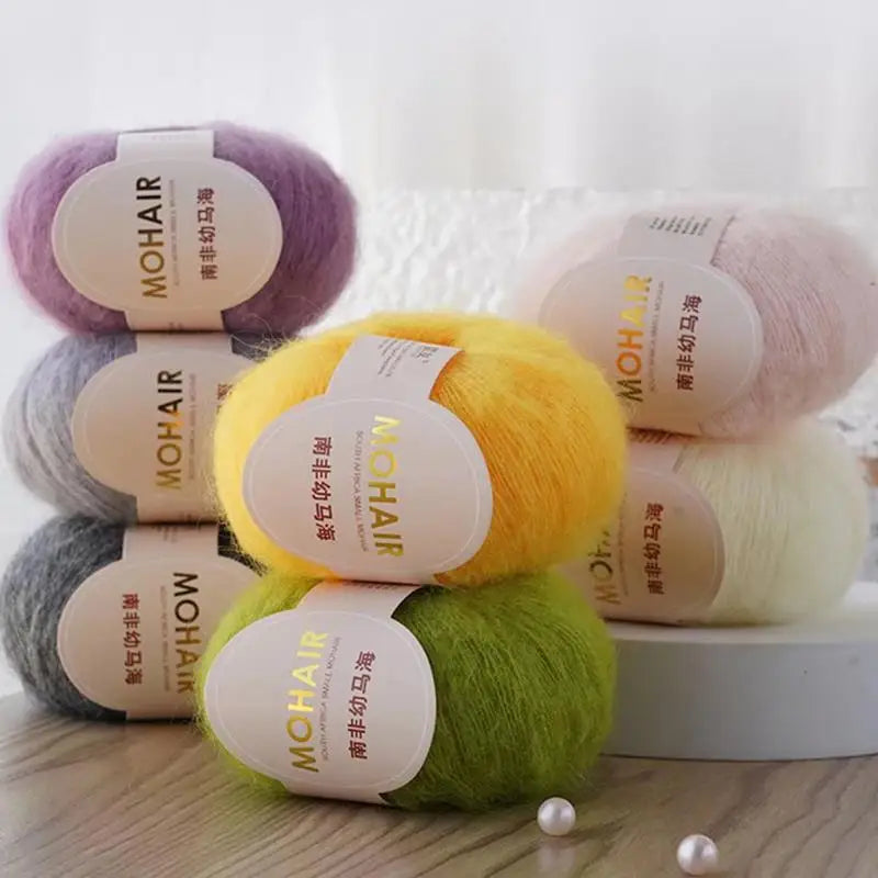 25g Mohair Yarn Extra Soft Warm Baby Wool Crochet Yarn for Hand Knitting Sweater Shawl Scarf DIY Material Supplies