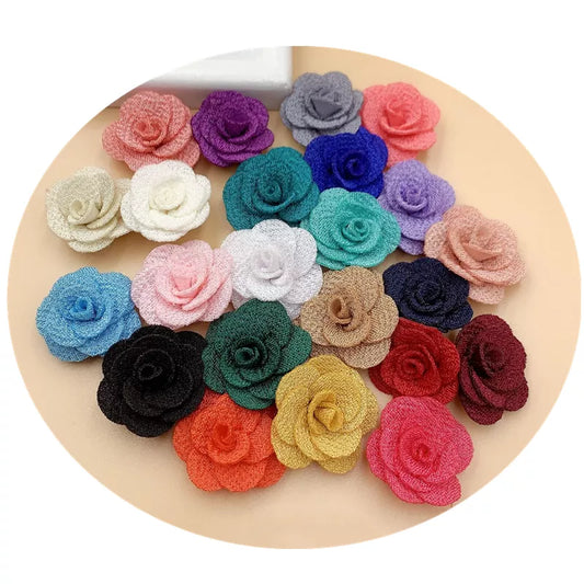 2.5CM Handmade Small Flower Three-dimensional Small Rose Multicolor Petal Small Flower DIY Hair Accessories Accessories 24-48pcs