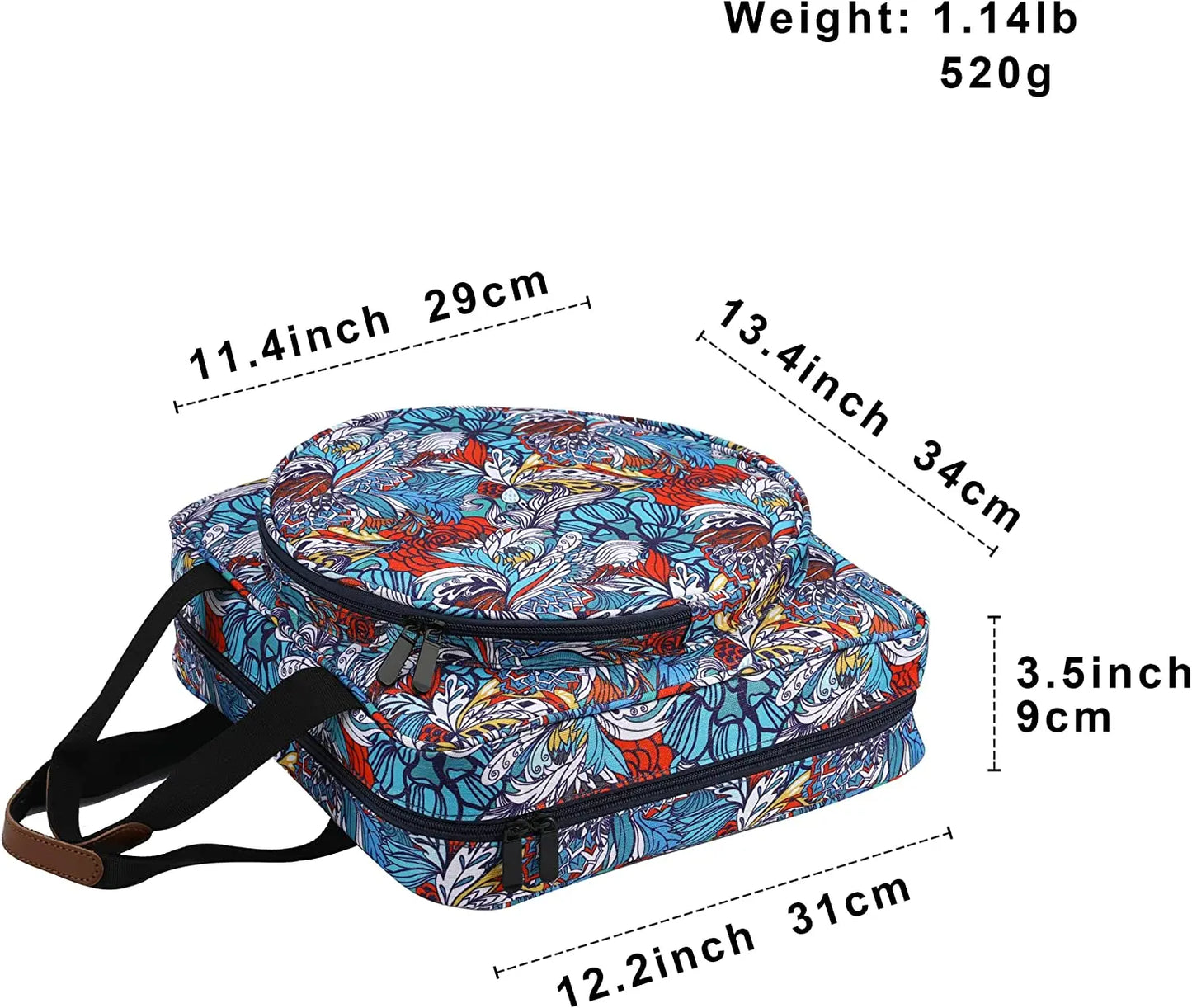 Looen Embroidery Project Bag, Portable Embroidery Bag for Cross Stitch Needlework Supplies and Embroidery Kit Multiple Pockets