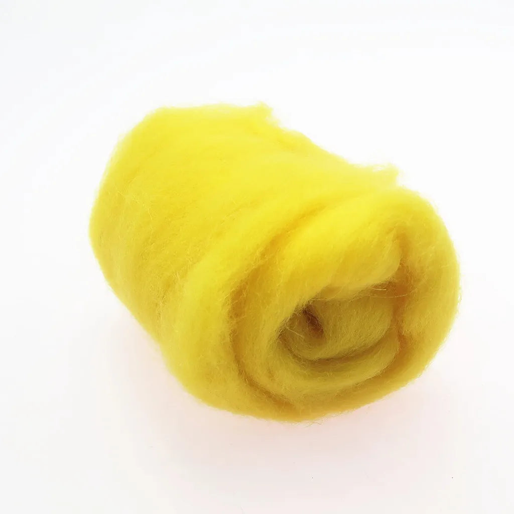 10g*8 /50g*1 Yellow Series Felting Wool Roving Wool Fibre For Needle Felting Weaving Wool Fiber For DIY Needle Felting