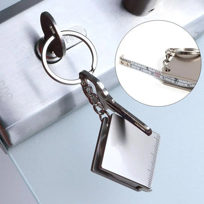 Measuring Tools Stainless Steel Retractable Ruler Tape Measure Keychain Key Ring