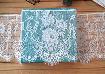 3Meters price French chantilly lace Floral embroidered lace trim with scallop eyelash Lace Dress DIY Sewing lace