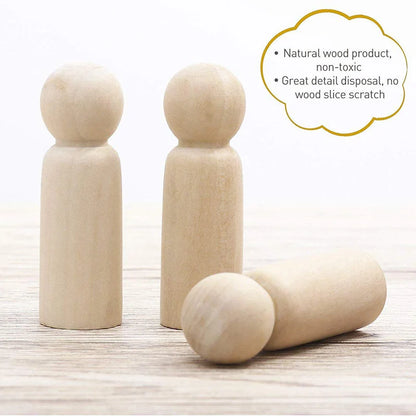 10/5/3/2Pcs Unfinished Wood Peg Dolls Bodies Men Woman Wood Family Dolls DIY Art Craft Home Nursery Painting Decor 35/43/55/65MM