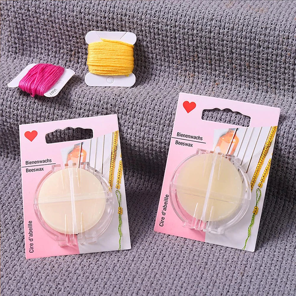 2PCS Sewing Thread Beeswax Conditioner Sewing Thread Wax Conditioner with Box for Quilting Making Sewing Strengthening Line