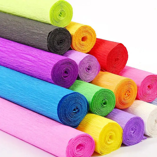 50x250cm Colored Crepe Paper Roll Origami Crinkled Crepe Paper Craft DIY Flowers Decoration Gift Wrapping Paper Craft