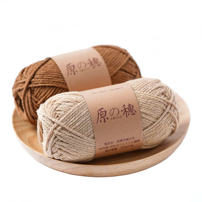 100g 2mm Hand Woven Cotton Thread Plain Style Linen Thread Knitted Bag Hat Coaster Environmentally Friendly Without Pilling