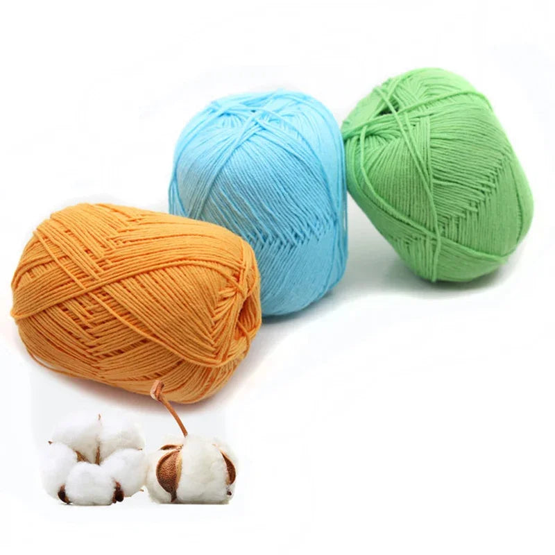 2pcs 100% Cotton Yarn Organic Combed Yarn for Knitting Wearable Washable Suggest Needle Crochet Yarn