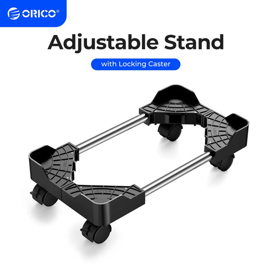 ORICO Computer Towers Stand Cart PC Cases Mobile Adjustable Computer CPU Holder with 4 Locking Caster Wheels for Gaming