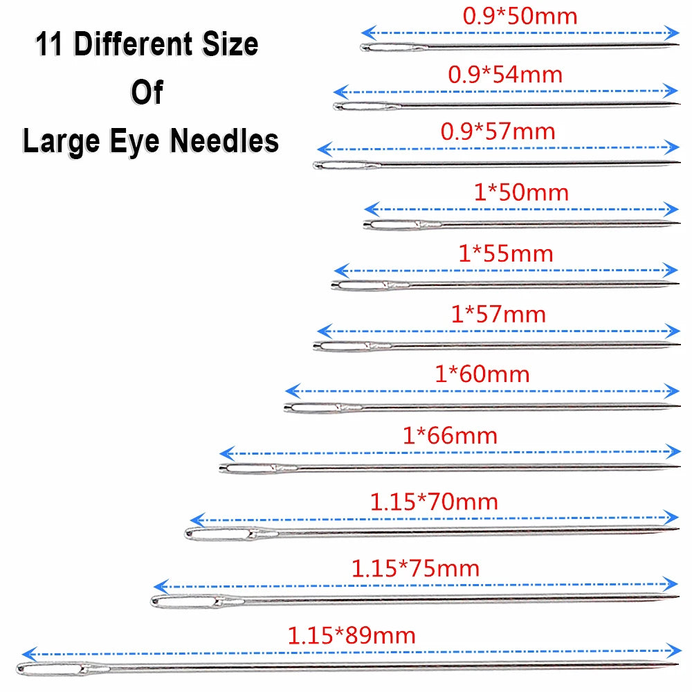 50 PCS/Lot Stainless Steel Household Large Eye Hand Sewing Needles Embroidery Pins For DIY Sewing Crafts Sewing Accessories