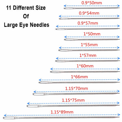 50 PCS/Lot Stainless Steel Household Large Eye Hand Sewing Needles Embroidery Pins For DIY Sewing Crafts Sewing Accessories