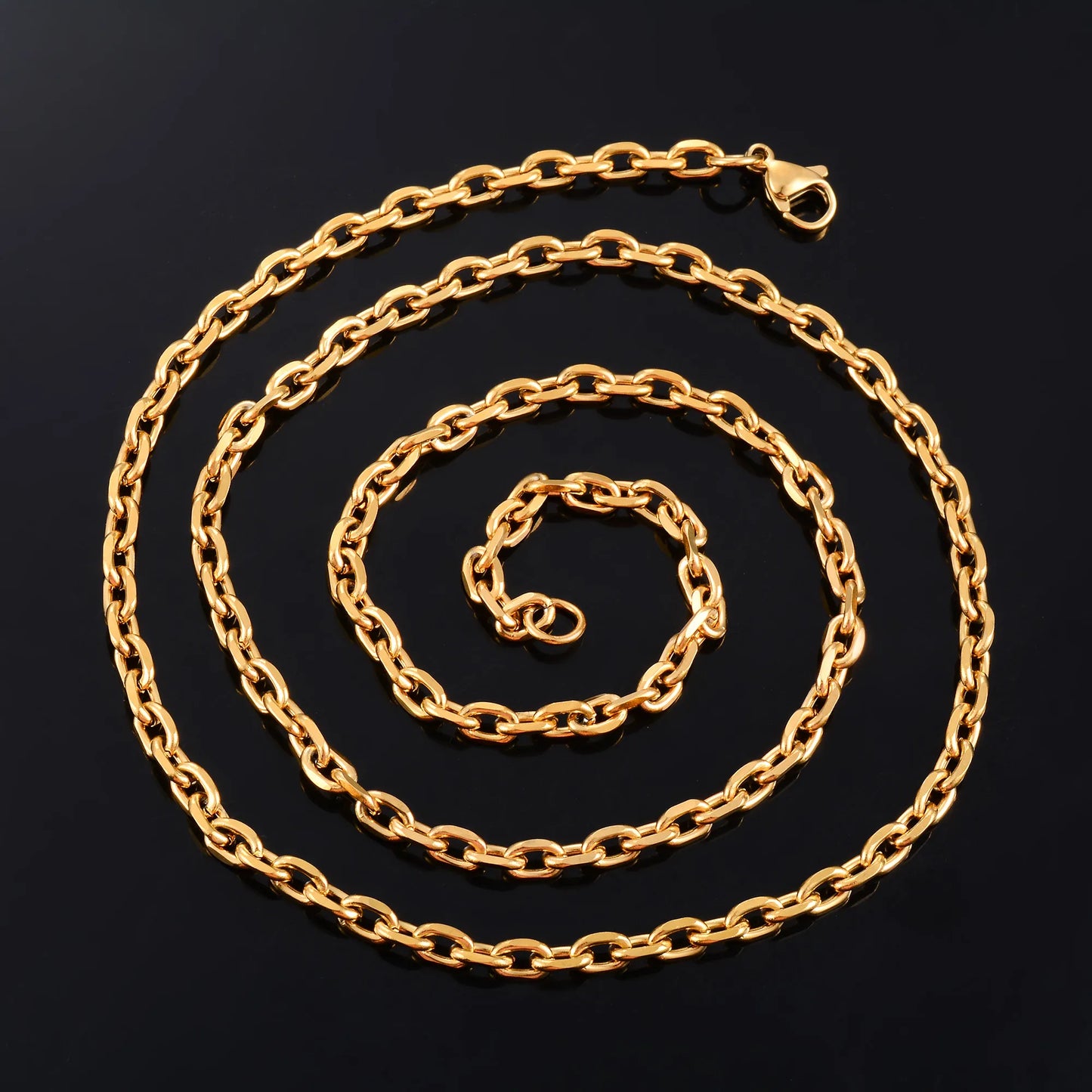 Cuban O-Chain Gold Color Plated Stainless Steel Necklace