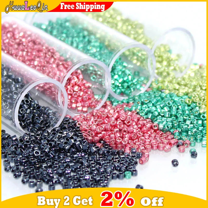 2000pcs 11/0 1.3*1.6mm Generic Metallic Color Glass Beads