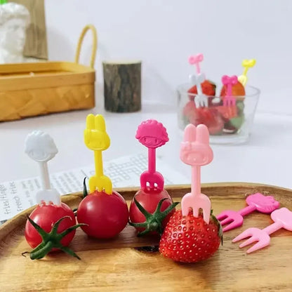 Plastic Cartoon Animal Dinosaurs Fruit Fork Kids Lunchforks Cake Dessert Food Fruit Fork Party Decoration Bento Box Accessories