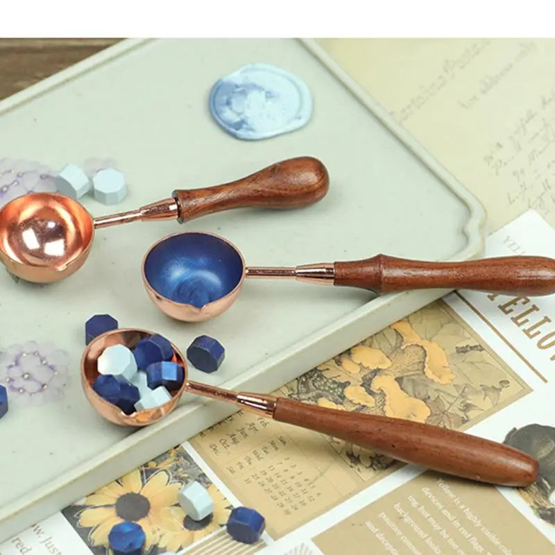 Wax Spoon Sealing Wax Seal Stamp thermostability craft Envelope Wedding Wax seal Ancient Sealing Wax stamp Wooden Handle spoon