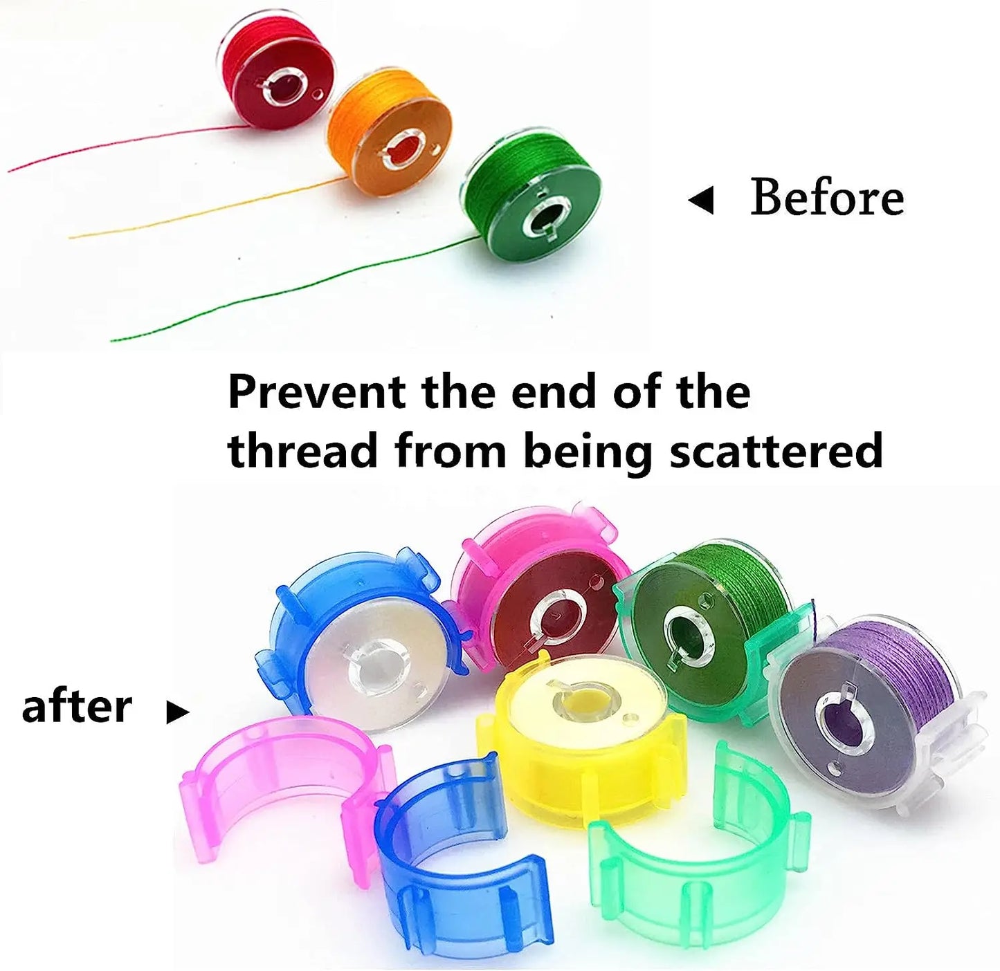 10/20/50Pcs Colorful Sewing Bobbin Clips Thread Spool Huggers Sewing Bobbin Clips Bobbin Thread Organizer DIY Sewing Tools