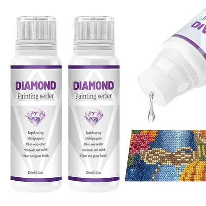 120ML Diamond Painting Sealer 5D Diamond Painting Art Glue Permanent Hold & Shine Effect Sealer Diamond Painting Puzzle