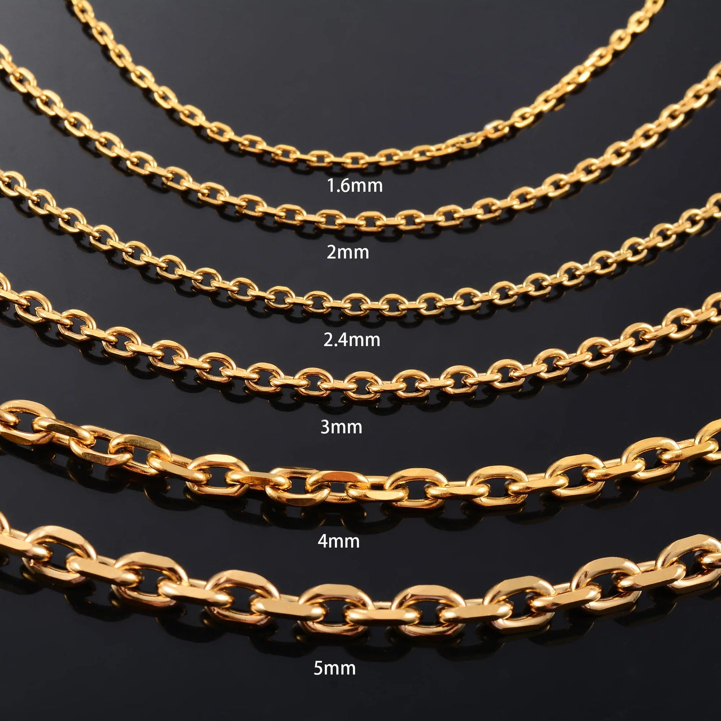 Cuban O-Chain Gold Color Plated Stainless Steel Necklace