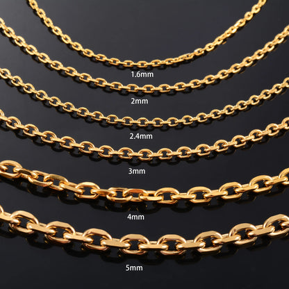 Cuban O-Chain Gold Color Plated Stainless Steel Necklace