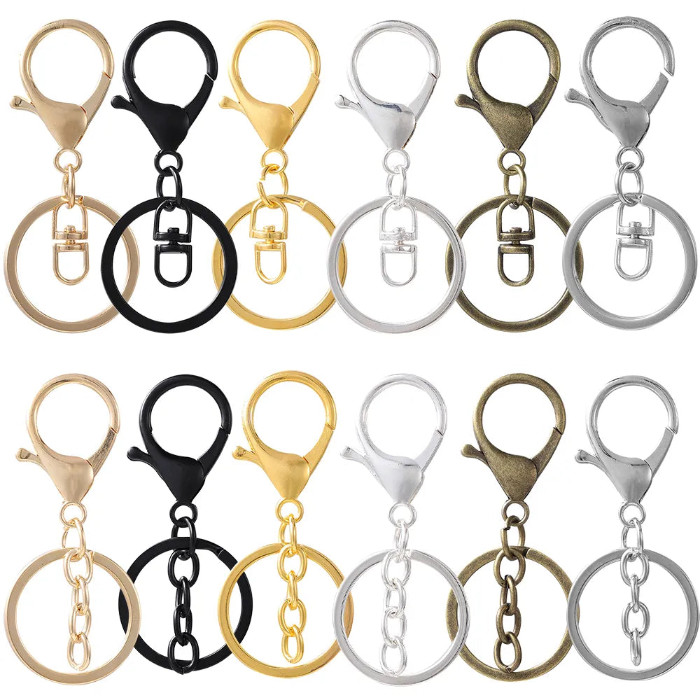 5pcs/lot Key Ring 30mm Keychain Long 70mm Lobster Clasp Key Hook Keyrings For Jewelry Making Finding DIY Key Chains Accessories