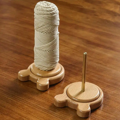 Yarn Holder Wooden Spinning Knitting Tools Beginner Crochet Accessories Stand Sewing Thread Spool Wool Ball Winder Rotation