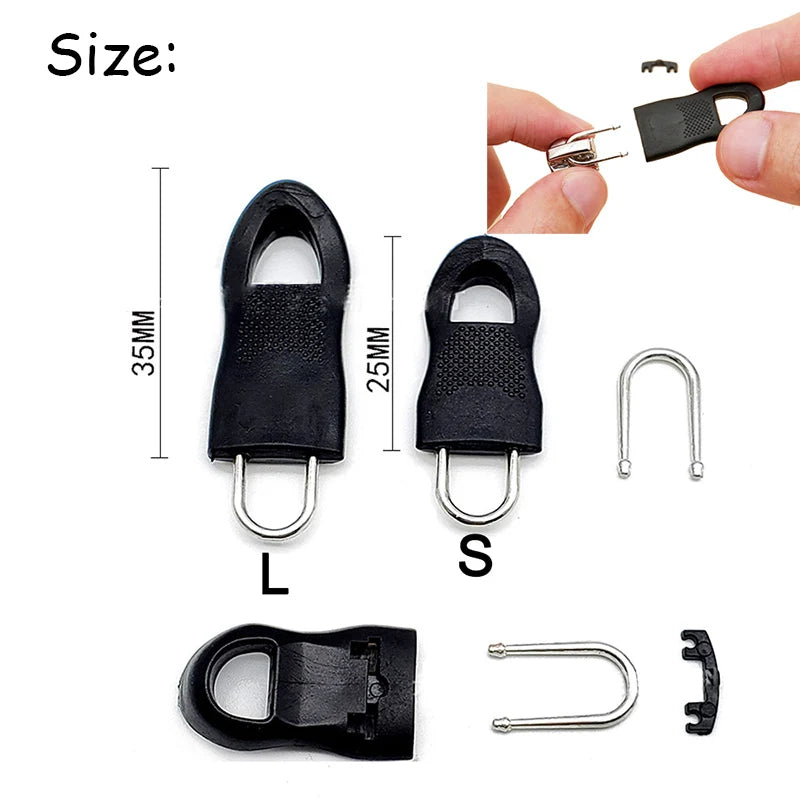 5Pcs Universal Zipper Puller Replacement Zipper Slider Tag Fixer Repair Zipper for Sewing Clothes Travel Bag Clothes Backpack