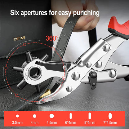 AIRAJ Punching Pliers High Carbon Steel Anti Slip Handle Leather Punch Labor-Saving Multifunctional Hand Tools