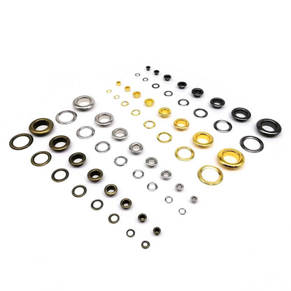 50sets 2.5mm to 12mm High Quality Eyelet With Washer Grommet Ring Air Hole Rivet For Leather Bag Shoes Belt Cap Clothes 4 Color