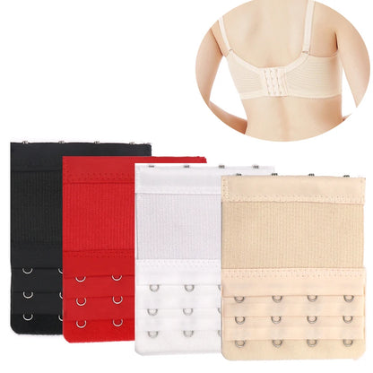 3pcs Bra Extension Strap Extenders for Women Adjustable Belt Buckle Nylon Elastic Bra Extension Strap Hook Clip Extenders