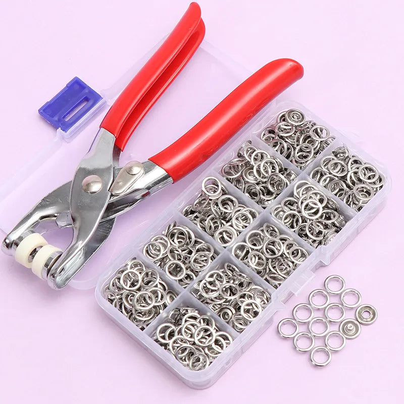 400-1200PCS Plier Tool Metal Snap Fastener Kit