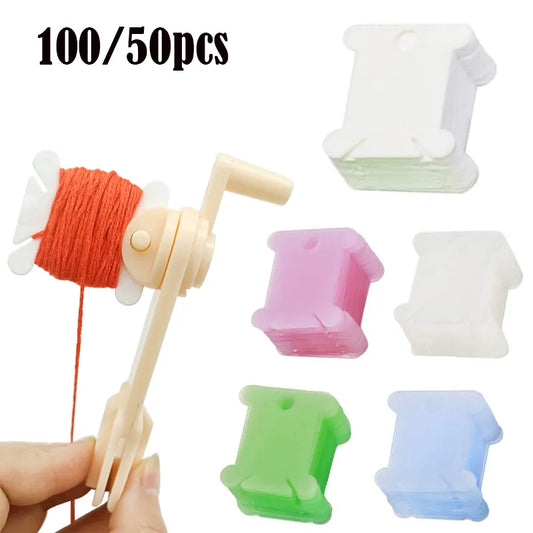 100/50pc Embroidery Thread Holder Floss Craft Bobbin Cross Stitch Storage Thread Board Card Thread Organizer Sewing Accessories