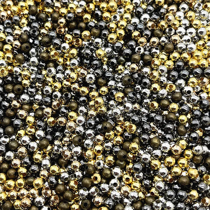 3mm 4mm Tone Metal Beads Smooth Ball Spacer Beads for Jewelry Making Diy Handmade Accessories