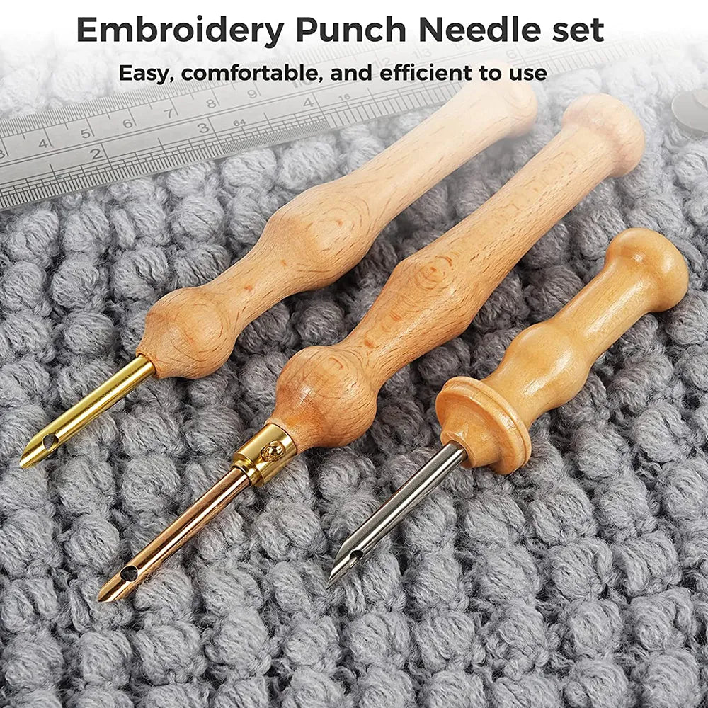 7Pcs Embroidery Punch Needle Set Adjustable Punch Needle Cross Stitch Embroidery Pens for Stitching DIY Craft Sewing Poke Needle