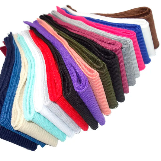 3.5cm/7cmx80cm High Elastic Cuffs Neckline Knitted Rib Anti-pilling Polyester Yarn-dyed Knitted Threaded Hem for Clothes DIY