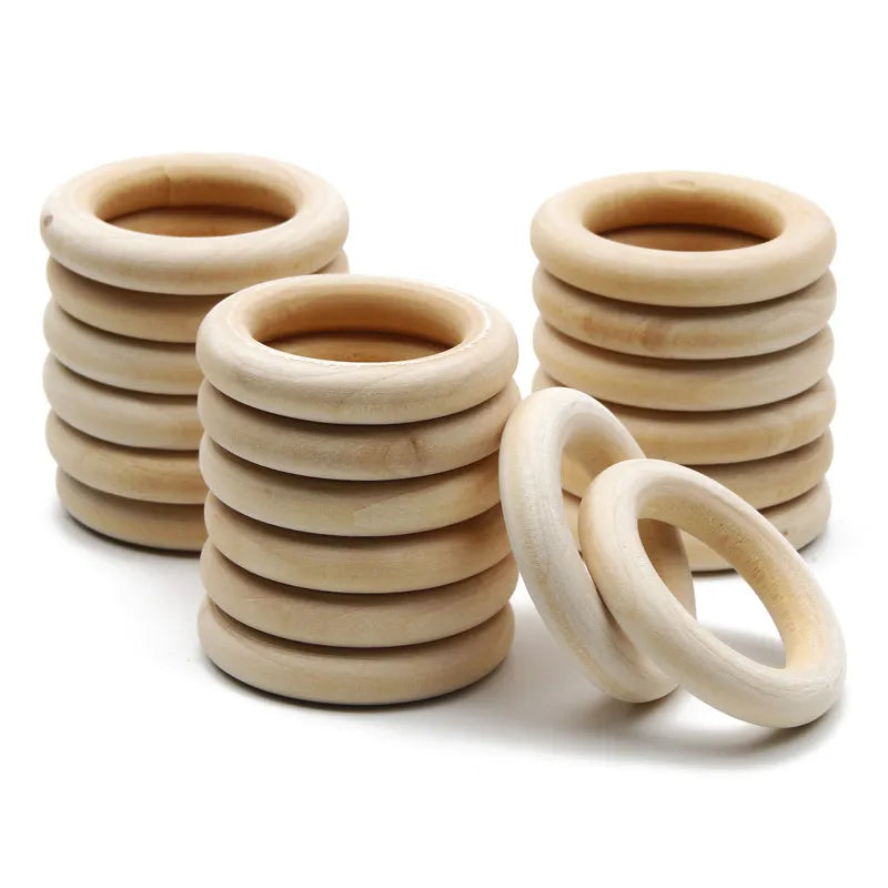 Unfinished Solid Natural Wooden Ring/Hoop