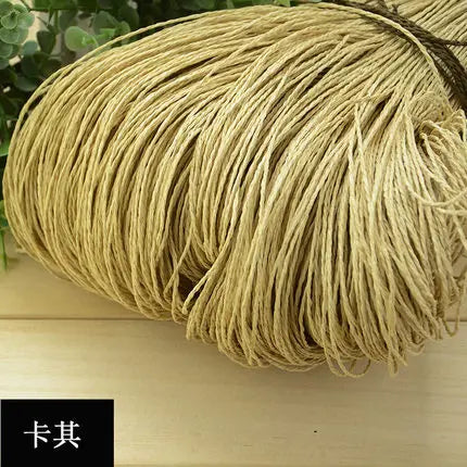 600 Meter 470g Natural Raffia Straw Yarn For Hand Knit Crochet Summer Hat Handbag Cushion Baskets Knitting Material DIY Craft