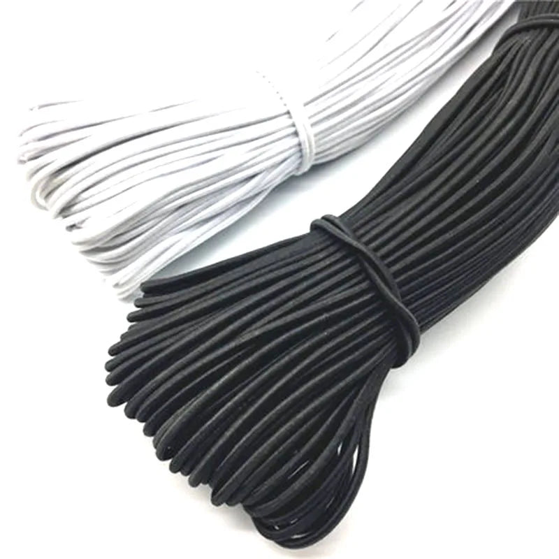 1/2/3/4/5MM Strong Elastic Rope White/black High-Quality Elastic Rope