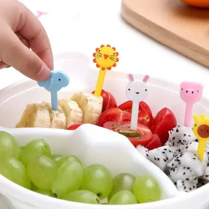 Plastic Cartoon Animal Dinosaurs Fruit Fork Kids Lunchforks Cake Dessert Food Fruit Fork Party Decoration Bento Box Accessories