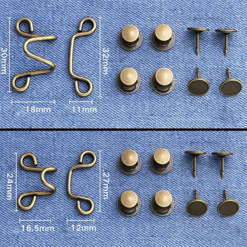 4 Set Nail-free Metal Jeans Button Snaps