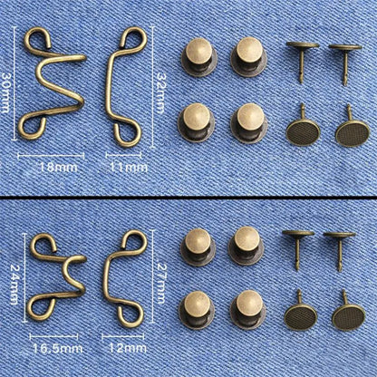 4 Set Nail-free Metal Jeans Button Snaps