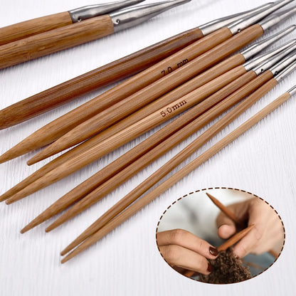 3-10mm Bamboo Knitting Needles Circular Stainless Steel Tube Hoop Knit Needles For Hand-Knitting Babies Sleeves Sock Accessories