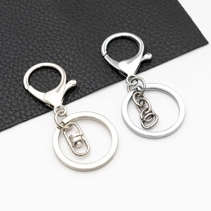 5/10pcs/lot lobster clasp With key ring Zinc alloy key hook chain key ring pendant bag metal jewelry accessories